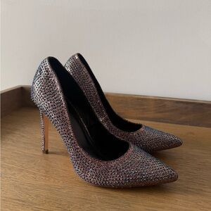 Women's Iridescent Rhinestone Pointed-Toe Stiletto Pumps